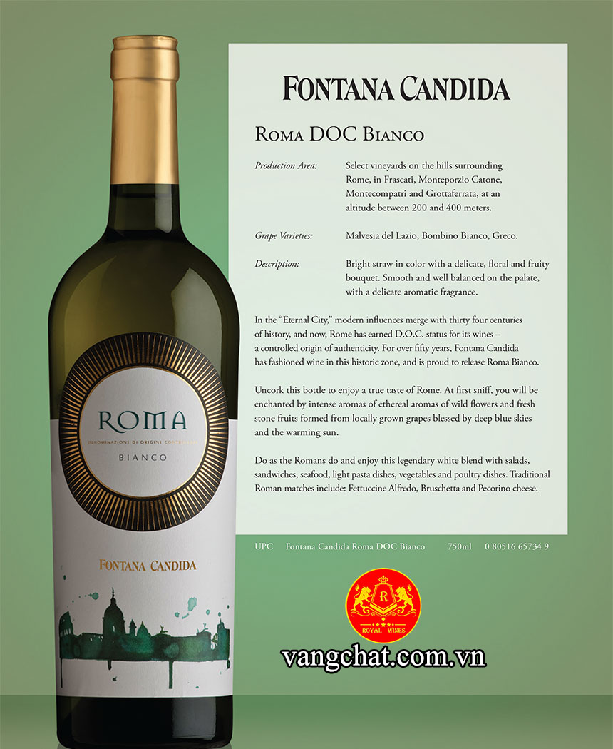 Rượu Vang Roma Bianco Fontana Candida
