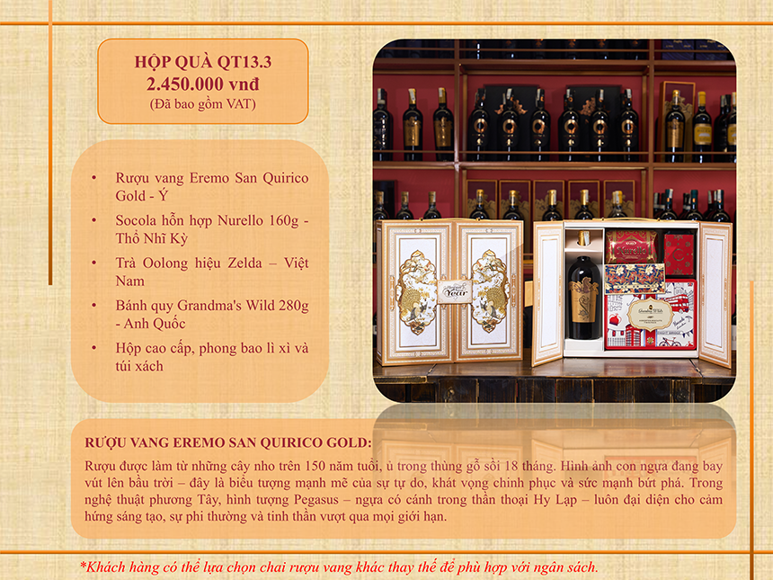 Catalogue hộp quà tết rượu vang 2026 QT13.3