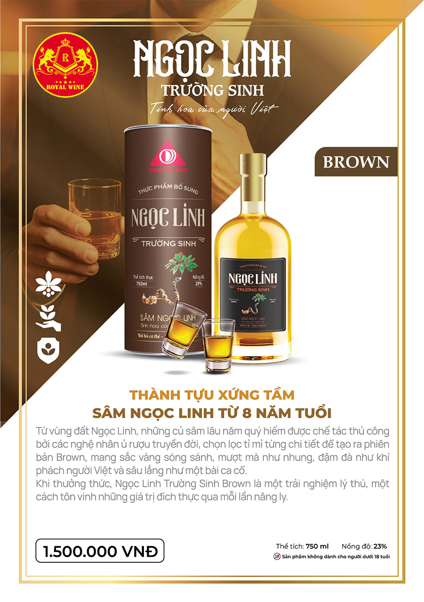 Rượu sâm Ngọc Linh Trường Sinh