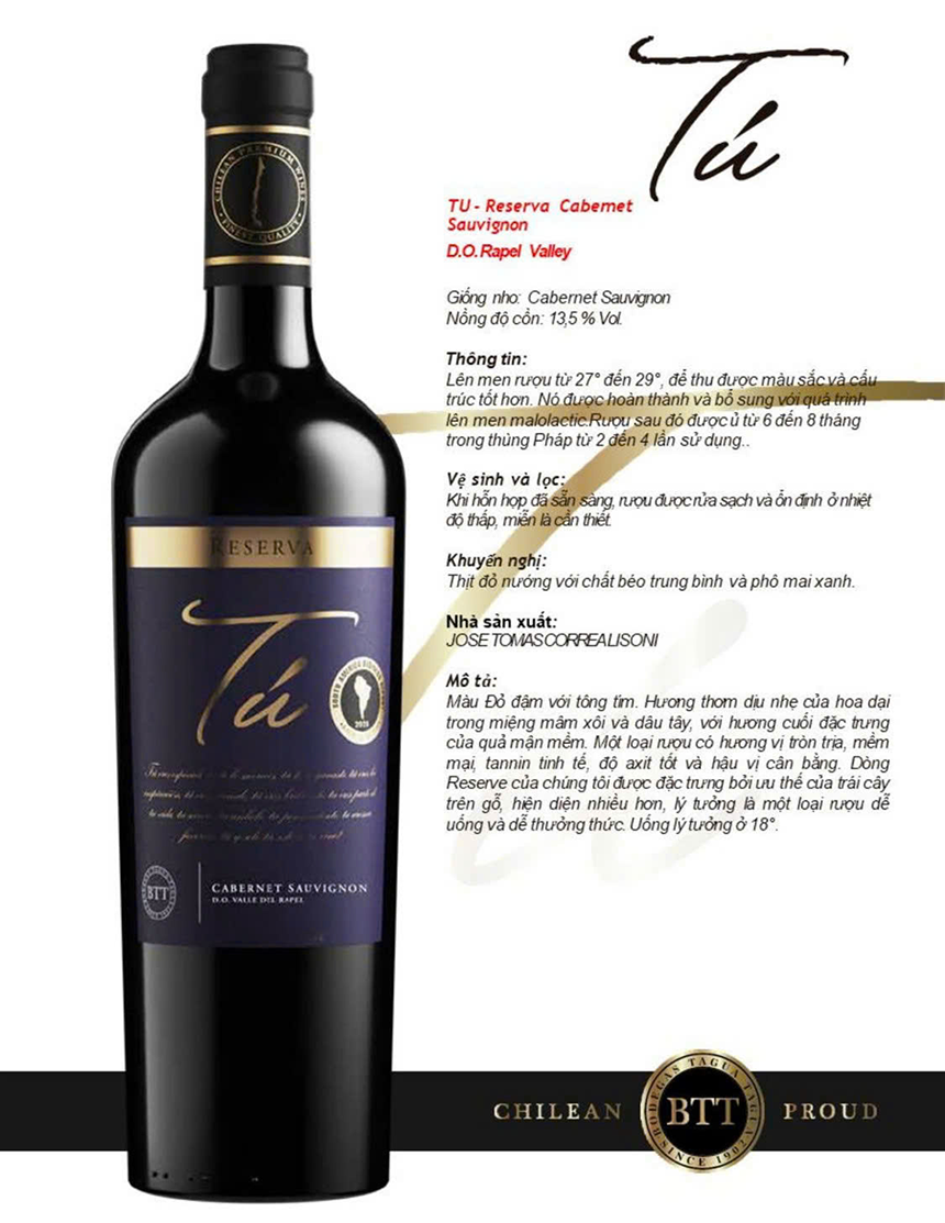 Vang Chile Tu Reserve Cabernet Sauvignon