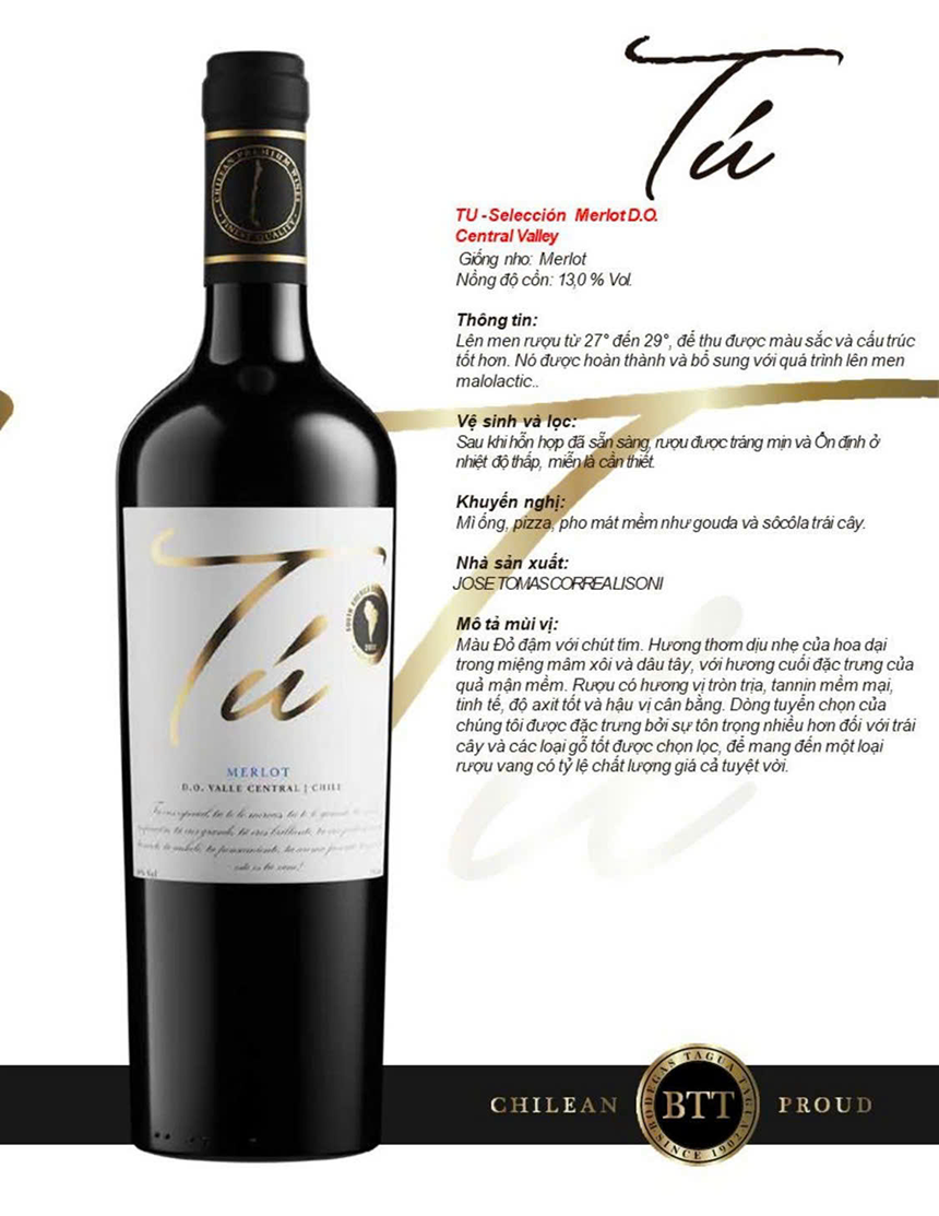 Rượu vang Chile Tu Seleccion Merlot
